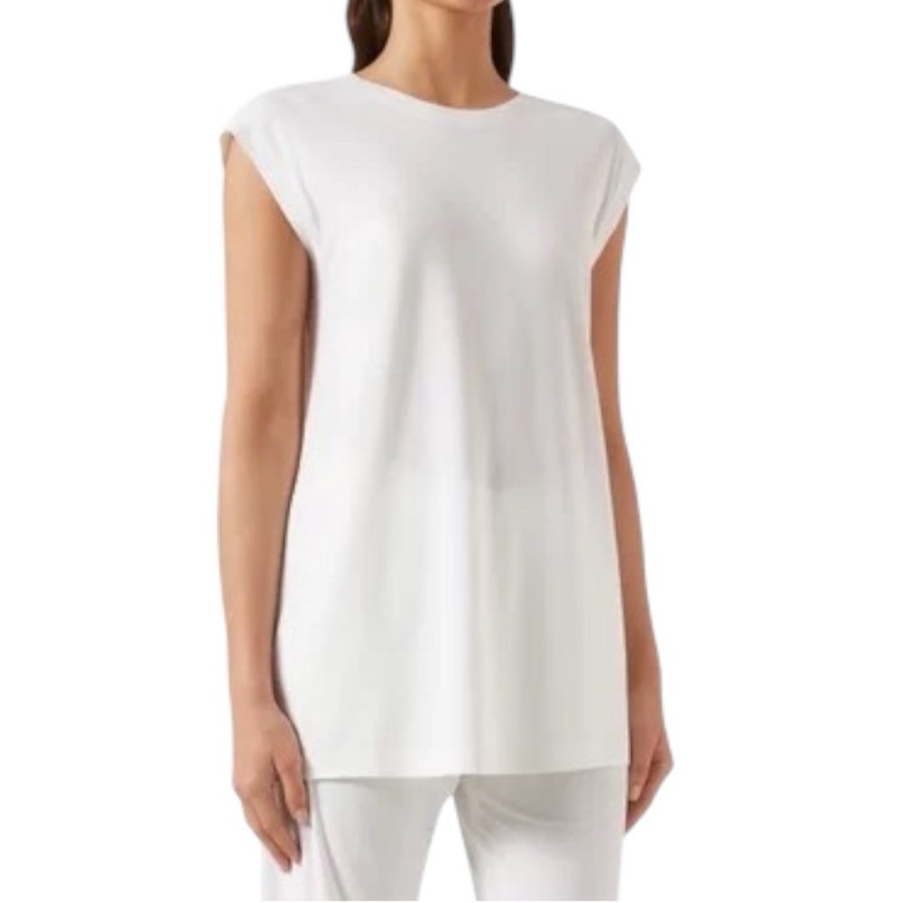 Norma Kamali Off White Boyfriend Crewneck Tee - XL